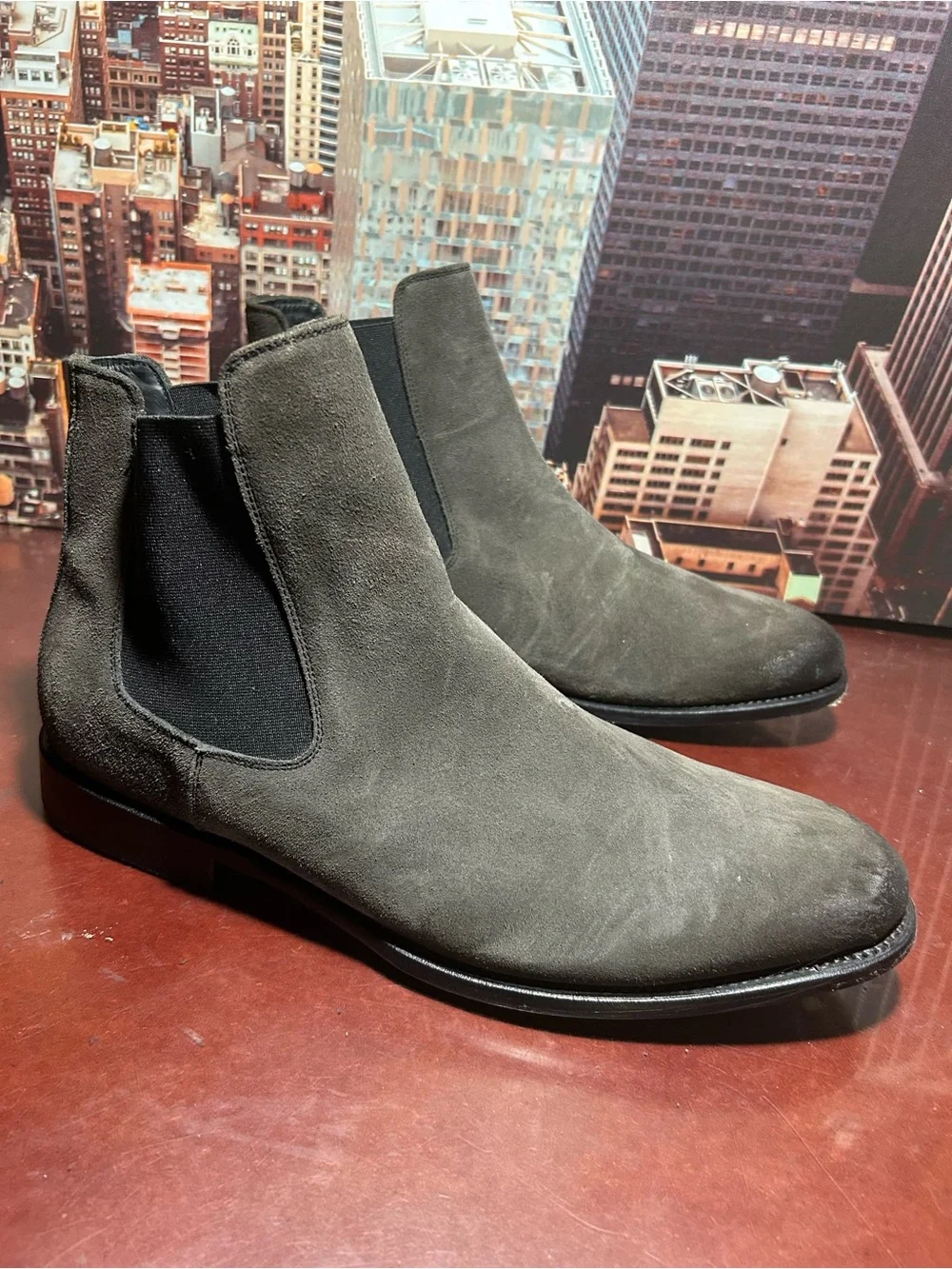 Thursday Men's Suede Chelsea Boots - Gray Sz 11.5 M